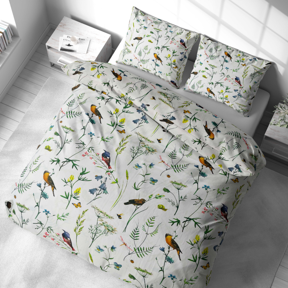 Påslakanset „Song Nest“. Mönstrade sängkläder, 140x200 cm, 200x200 cm, 200x220 cm Påslakanset „Song Nest“. Mönstrade sängkläder, 140x200 cm, 200x200 cm, 200x220 cm