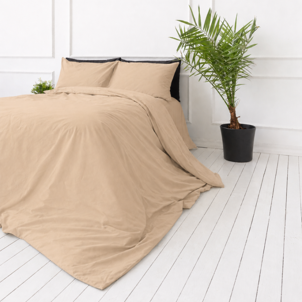 Påslakanset „Frappe“. Beige sängkläder, 140x200 cm, 150x200 cm, 160x200 cm, 180x200 cm, 200x200 cm, 200x220 cm, 240x220 cm Påslakanset „Frappe“. Beige sängkläder, 140x200 cm, 150x200 cm, 160x200 cm, 180x200 cm, 200x200 cm, 200x220 cm, 240x220 cm