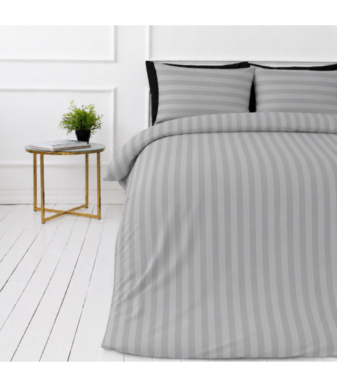 Påslakanset „Grey Stripes“. Hotell sängkläder