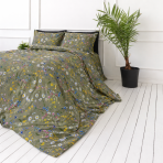Påslakanset „Leafara“. Sängkläder 155x200, 140x200 cm, 150x200 cm, 160x200 cm, 180x200 cm, 200x200 cm, 200x220 cm, 240x220 cm. Subtilt grönt sängkläderset med mångfärgade blommor. Påslakanset „Leafara“. Sängkläder 155x200, 140x200 cm, 150x200 cm, 160x200 cm, 180x200 cm, 200x200 cm, 200x220 cm, 240x220 cm. Subtilt grönt sängkläderset med mångfärgade blommor.