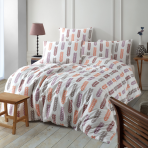 Påslakanset „Lesley Orange“. Mönstrade sängkläder, 140x200 cm, 200x200 cm, 200x220 cm Påslakanset „Lesley Orange“. Mönstrade sängkläder, 140x200 cm, 200x200 cm, 200x220 cm