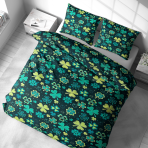 Påslakanset „Lucky Leaf“. Påslakanset 135x200, 140x200 cm, 160x200 cm, 180x200 cm, 200x200 cm, 200x220 cm, 240x220 cm Påslakanset „Lucky Leaf“. Påslakanset 135x200, 140x200 cm, 160x200 cm, 180x200 cm, 200x200 cm, 200x220 cm, 240x220 cm