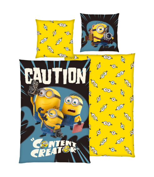 Påslakanset „Minions“. Bomull sängkläder