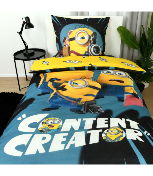Påslakanset „Minions“. Bomull sängkläder
