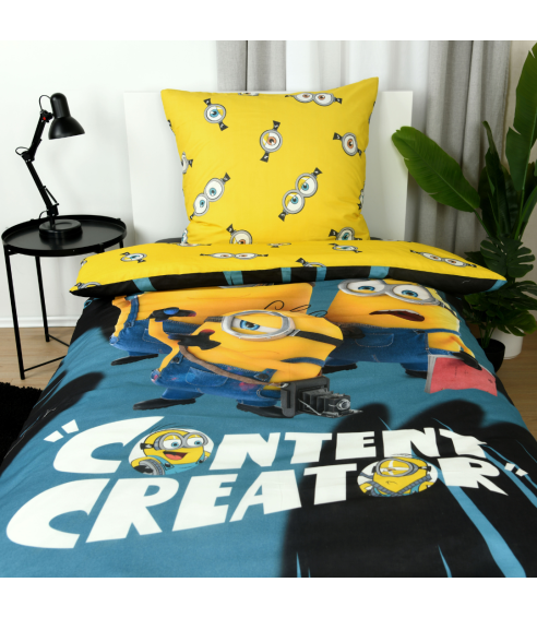 Påslakanset „Minions“. Bomull sängkläder