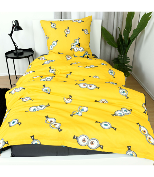 Påslakanset „Minions“. Bomull sängkläder