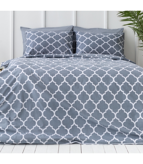 Påslakanset „Morocco grey cotton“. Bomull sängkläder