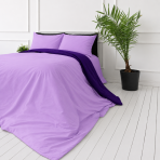 Påslakanset „Orchid Pansy“. Sängkläder 155x200, 140x200 cm, 150x200 cm, 160x200 cm, 180x200 cm, 200x200 cm, 200x220 cm, 240x220 cm. Modernt lila bäddset med en ljus och mörk kombination.