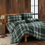 Påslakanset „Plaid Green Flannel“. Flanell sängkläder, 200x200 cm, 200x220 cm Påslakanset „Plaid Green Flannel“. Flanell sängkläder, 200x200 cm, 200x220 cm