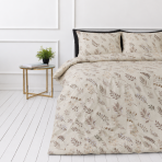 Påslakanset „Prairie Flora“. Beige sängkläder, 140x200 cm, 150x200 cm, 160x200 cm, 180x200 cm, 200x200 cm, 200x220 cm, 240x220 cm