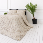 Påslakanset „Prairie Flora“. Beige sängkläder, 140x200 cm, 150x200 cm, 160x200 cm, 180x200 cm, 200x200 cm, 200x220 cm, 240x220 cm
