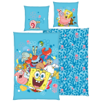Påslakanset „SpongeBob SquarePants“. Sängkläder barn, 135x200 cm. Ljusblått bäddset med svampbob, patrik och andra färgglada karaktärer. Påslakanset „SpongeBob SquarePants“. Sängkläder barn, 135x200 cm. Ljusblått bäddset med svampbob, patrik och andra färgglada karaktärer.