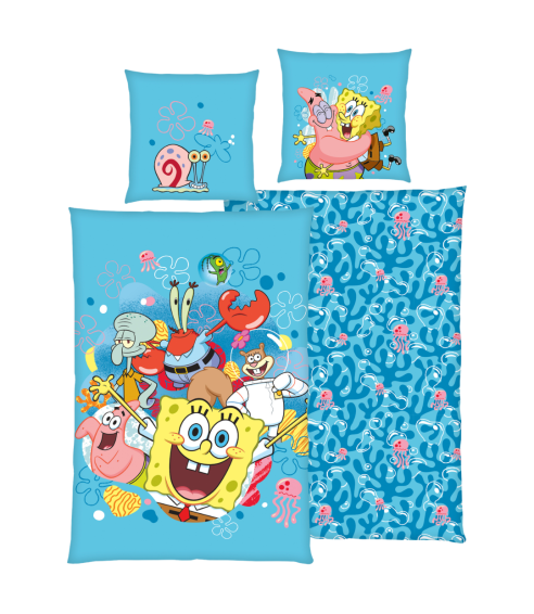 Påslakanset „SpongeBob SquarePants“. Bomull sängkläder