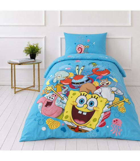 Påslakanset „SpongeBob SquarePants“. Bomull sängkläder