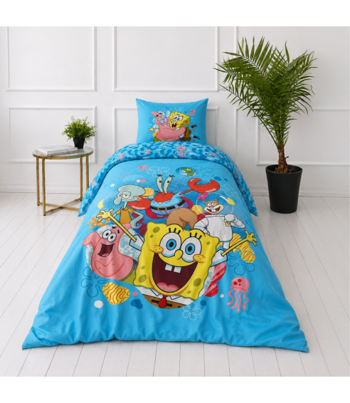 Påslakanset „SpongeBob SquarePants“. Bomull sängkläder