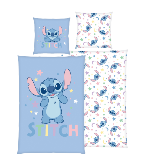 Påslakanset „Stitch Blue“. Bomull sängkläder