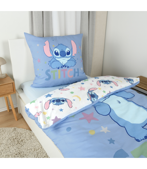 Påslakanset „Stitch Blue“. Bomull sängkläder