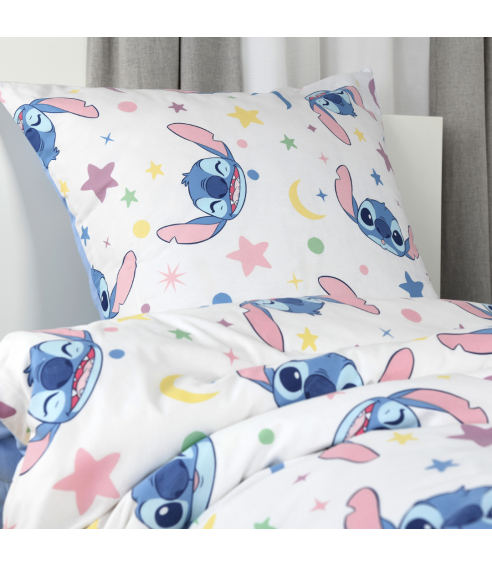 Påslakanset „Stitch Blue“. Bomull sängkläder