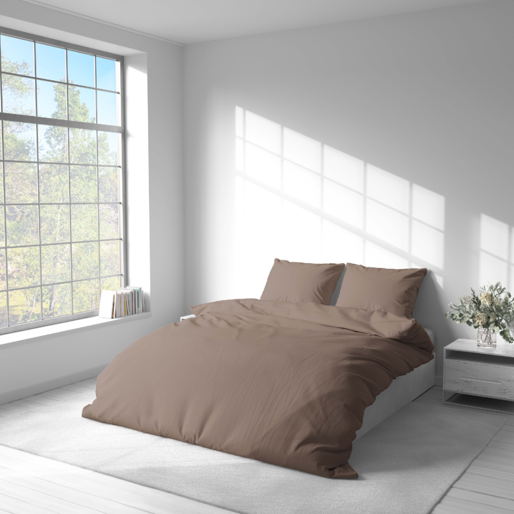 Påslakanset „Stucco“. Beige sängkläder, 140x200 cm, 200x200 cm, 200x220 cm Påslakanset „Stucco“. Beige sängkläder, 140x200 cm, 200x200 cm, 200x220 cm