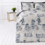Påslakanset „Toile De Jouy Classic“. Grå sängkläder, 140x200 cm, 200x200 cm, 200x220 cm Påslakanset „Toile De Jouy Classic“. Grå sängkläder, 140x200 cm, 200x200 cm, 200x220 cm