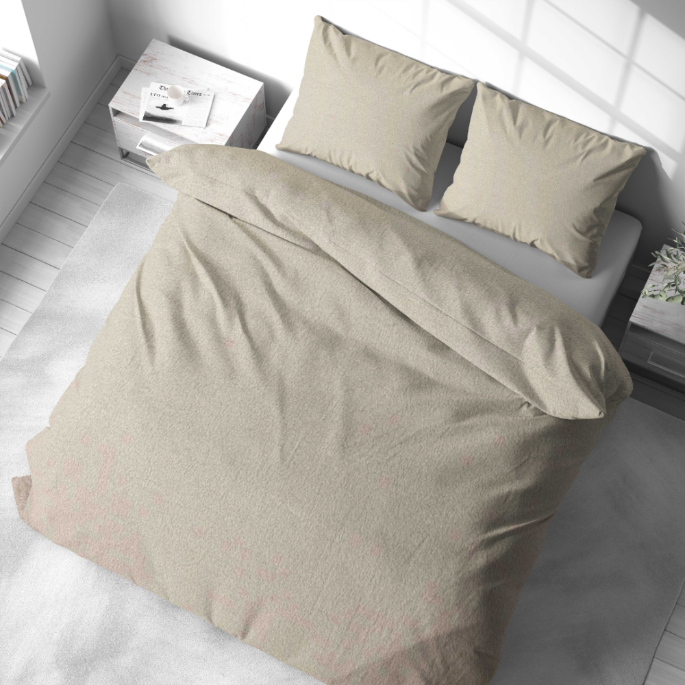 Plyschbäddset „Minky Beige“. Beige sängkläder, 200x220 cm Plyschbäddset „Minky Beige“. Beige sängkläder, 200x220 cm