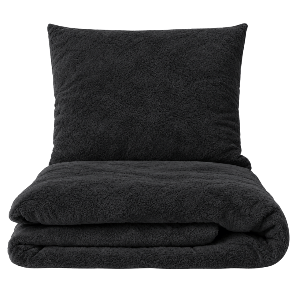 Plysch bäddset „Minky Black“. Enfärgade sängkläder, 200x220 cm Plysch bäddset „Minky Black“. Enfärgade sängkläder, 200x220 cm