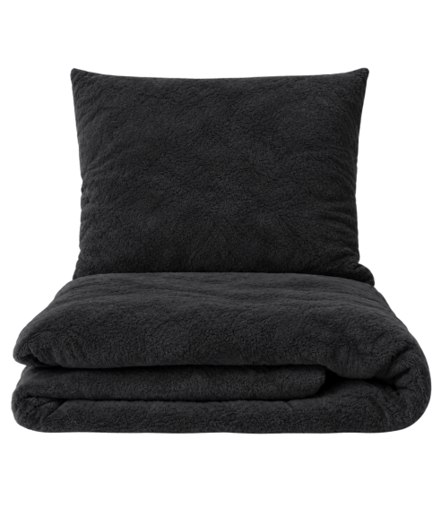 Plysch bäddset „Minky Black“. Påslakanset 200x220