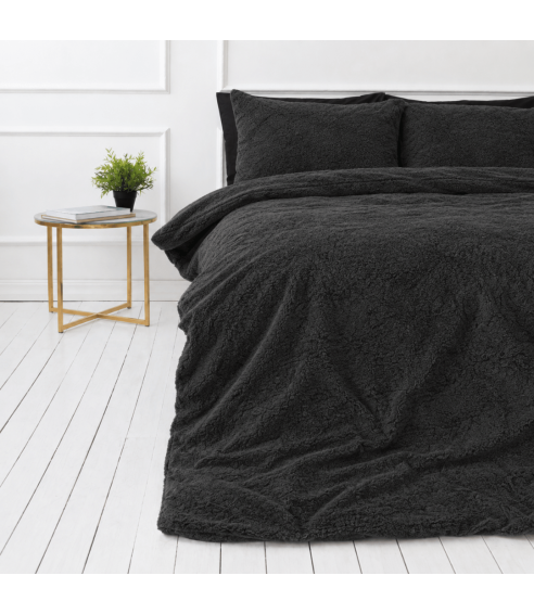 Plysch bäddset „Minky Black“. Påslakanset 200x220