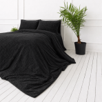 Plysch bäddset „Minky Black“. Enfärgade sängkläder, 200x220 cm Plysch bäddset „Minky Black“. Enfärgade sängkläder, 200x220 cm