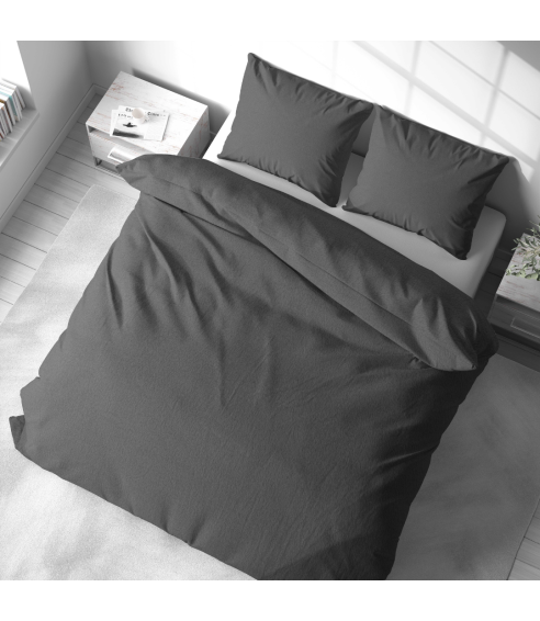 Plysch bäddset „Minky Dark Grey“. Påslakanset 200x220