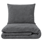 Plysch bäddset „Minky Dark Grey“. Enfärgade sängkläder, 200x220 cm Plysch bäddset „Minky Dark Grey“. Enfärgade sängkläder, 200x220 cm