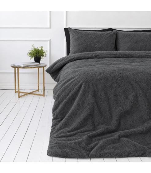Plysch bäddset „Minky Dark Grey“. Påslakanset 200x220