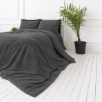 Plysch bäddset „Minky Dark Grey“. Enfärgade sängkläder, 200x220 cm Plysch bäddset „Minky Dark Grey“. Enfärgade sängkläder, 200x220 cm