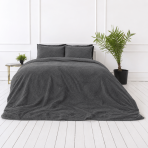 Plysch bäddset „Minky Dark Grey“. Enfärgade sängkläder, 200x220 cm Plysch bäddset „Minky Dark Grey“. Enfärgade sängkläder, 200x220 cm