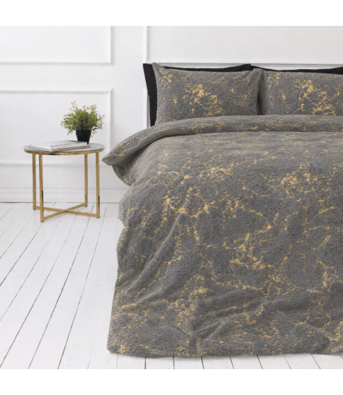 Plysch bäddset „Minky Gilded Grey“. Påslakanset 200x220