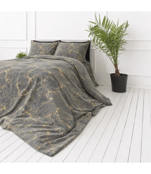 Plysch bäddset „Minky Gilded Grey“. Påslakanset 200x220