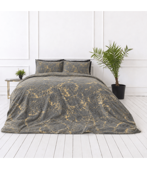 Plysch bäddset „Minky Gilded Grey“. Påslakanset 200x220