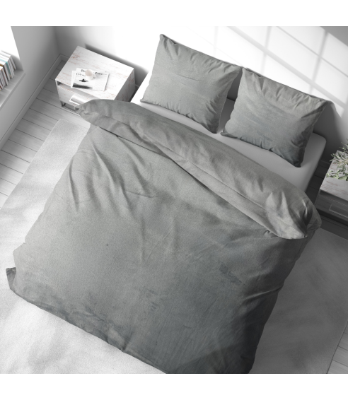 Plysch bäddset „Minky Grey Solid“. Påslakanset 200x220