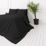 Premium satin påslakanset „Black Stripe Sateen“. Mako satin sängkläder, 140x200 cm, 200x200 cm Premium satin påslakanset „Black Stripe Sateen“. Mako satin sängkläder, 140x200 cm, 200x200 cm