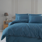 Premium satin påslakanset „Blue stone“. Enfärgade sängkläder, 140x200 cm, 200x200 cm, 200x220 cm Premium satin påslakanset „Blue stone“. Enfärgade sängkläder, 140x200 cm, 200x200 cm, 200x220 cm