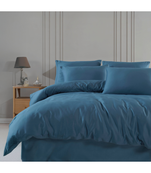 Premium satin påslakanset „Blue stone“. Satin påslakan