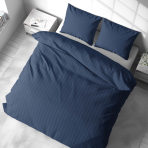 Premium satin påslakanset „Blue Stripe Satin“. Påslakanset 135x200, 140x200 cm, 180x200 cm, 200x200 cm Premium satin påslakanset „Blue Stripe Satin“. Påslakanset 135x200, 140x200 cm, 180x200 cm, 200x200 cm