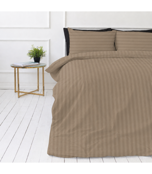 Premium satin påslakanset „Brandy Stripe Sateen“. Satin påslakan