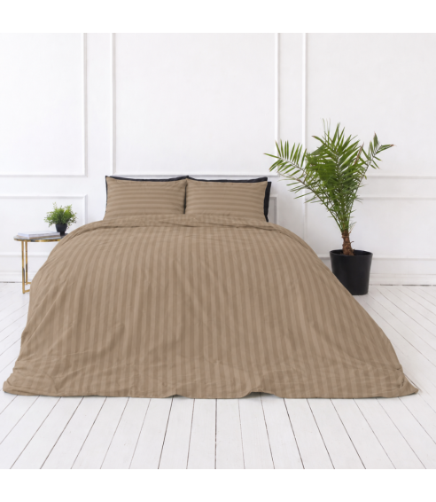 Premium satin påslakanset „Brandy Stripe Sateen“. Satin påslakan
