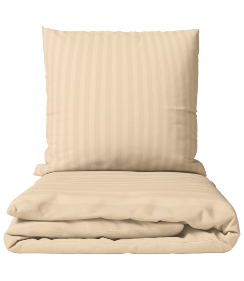 Premium satin påslakanset „Champagne Stripe Sateen“. Satin påslakan