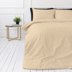 Premium satin påslakanset „Champagne Stripe Sateen“. Påslakanset 150x210, 140x200 cm, 150x200 cm, 160x200 cm, 180x200 cm, 200x200 cm, 200x220 cm, 240x220 cm. Ljust sandfärgad bäddning med eleganta tonade ränder Premium satin påslakanset „Champagne Stripe Sateen“. Påslakanset 150x210, 140x200 cm, 150x200 cm, 160x200 cm, 180x200 cm, 200x200 cm, 200x220 cm, 240x220 cm. Ljust sandfärgad bäddning med eleganta tonade ränder