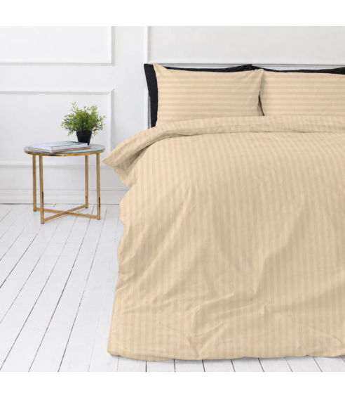 Premium satin påslakanset „Champagne Stripe Sateen“. Satin påslakan