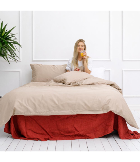 Premium satin påslakanset „Classic coffee“. Satin påslakan