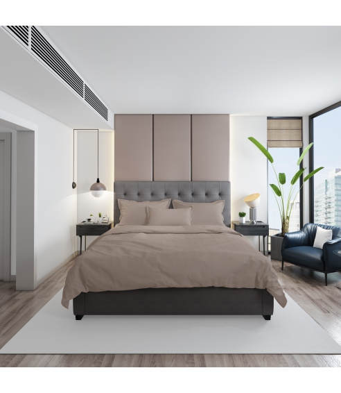 Premium satin påslakanset „Dark ecru“. Satin påslakan
