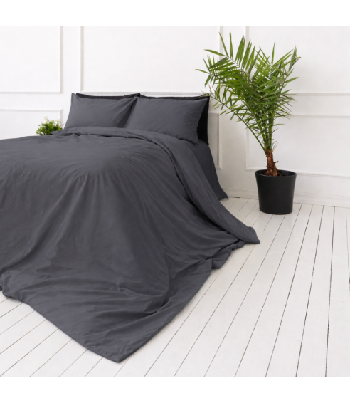 Premium satin påslakanset „Dark Grey sateen“. Satin påslakan